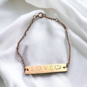 IVORY ELLA Rose Gold-Plated 925 Love Bracelet Children Elephant NWT Signed